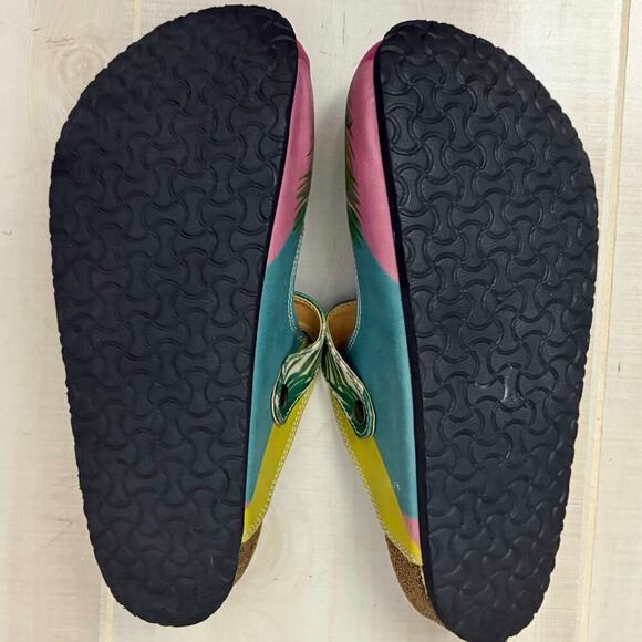 Calceo Comfort Clogs Sz 38(US 7.5–8)Hand Painted Floral Mary Jane Slip On Shoes - Picture 4 of 8